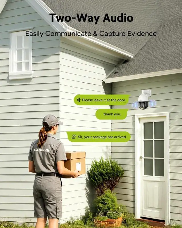 Alt view image 5 of 5 - SANNCE 4K 8MP PTZ PoE Security Camera - 20X Optical Zoom Dome Camera, Color Night Vision, Two-Way Audio, Human Detection, IP66 Weatherproof IP Cameras for Home Security, No TF Card Included