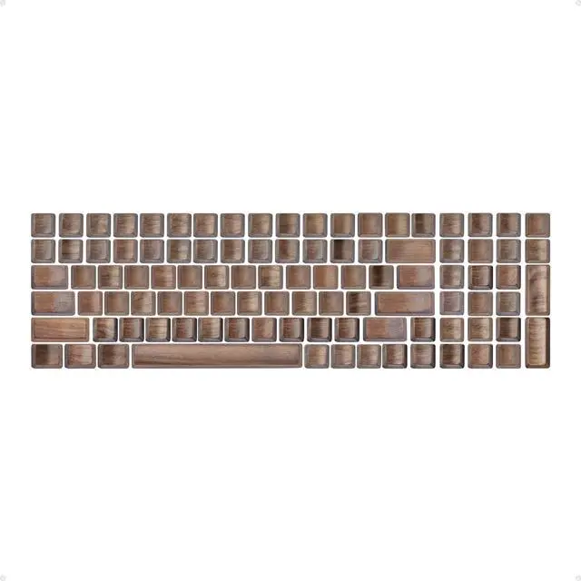 Main image of Loha Custom Black Walnut Wood Keycaps, 96% Keyboard Complete Set (100-Key)