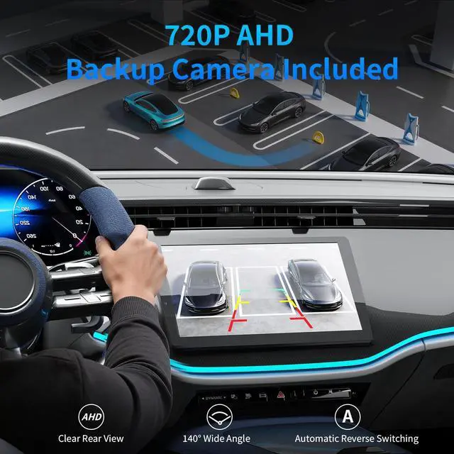 Alt view image 5 of 5 - TANSHN 9 Inch Double DIN Car Stereo with Wireless Apple CarPlay & Android Auto, Android Touchscreen Radio with Bluetooth, DSP Audio, GPS Navigation, FM/RDS, Backup Camera Support