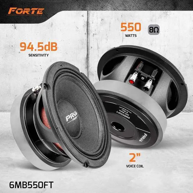 Alt view image 2 of 5 - PRV AUDIO 6.5 Inch Midbass Speaker 6MB550FT 8 Ohm Loudspeaker with 550 Watts RMS Power, Pro Audio High Excursion Mid Bass Loudspeaker (Single)