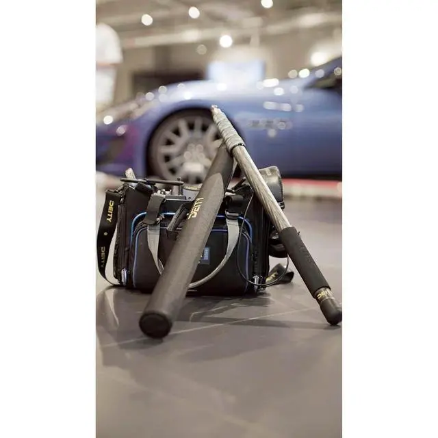 Alt view image 4 of 4 - Deity 5-Section Extendable 8.5 Feet Carbon Fiber Boom Pole with CNC Aluminum Collars and Removable Foam Hand Grip