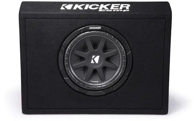 Main image of KICKER 43TC104 Comp 10-inch Subwoofer in Thin Profile Ported Enclosure 4-Ohm