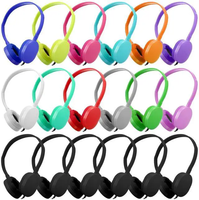 Main image of Konohan 18 Pack Class Set Headphones for Students Bulk Headphones for Classroom School Adjustable 3.5mm Wired Earphones Classroom Must Haves Teacher Supplies(Mixed Colors)