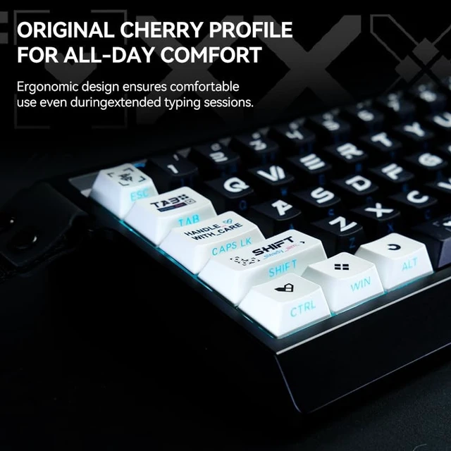 Alt view image 3 of 5 - TITANNATION Printstream Gaming Keycaps, 130-Key PBT+PC 5-Side Dye-Sub Side-Printed Shine-Through Keycap Set, Cherry Profile, Full Layout Support for 60% 75% 100% MX Mechanical KeyboardsBlack