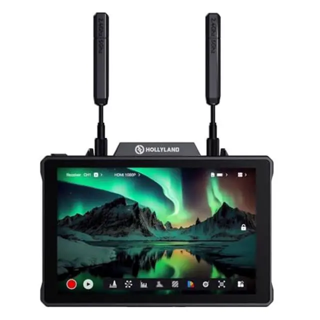 Alt view image 2 of 5 - Hollyland Pyro 7 Wireless Video Transmitter & Receiver & 7 inch Camera Field Monitor HDMI & SDI 1300ft Range, 60ms Latency Auto Dual-Band Hopping with Waveform, LUTs, Recording, Vector Scope,So