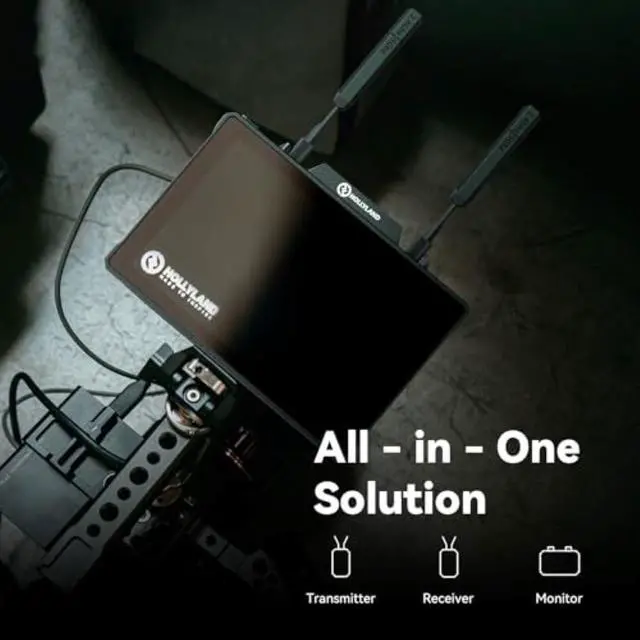 Alt view image 3 of 5 - Hollyland Pyro 7 Wireless Video Transmitter & Receiver & 7 inch Camera Field Monitor HDMI & SDI 1300ft Range, 60ms Latency Auto Dual-Band Hopping with Waveform, LUTs, Recording, Vector Scope,So