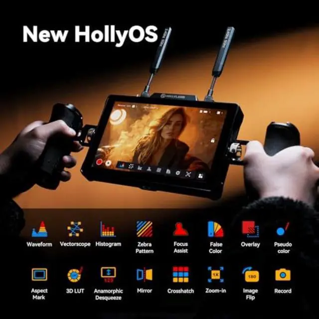 Alt view image 5 of 5 - Hollyland Pyro 7 Wireless Video Transmitter & Receiver & 7 inch Camera Field Monitor HDMI & SDI 1300ft Range, 60ms Latency Auto Dual-Band Hopping with Waveform, LUTs, Recording, Vector Scope,So