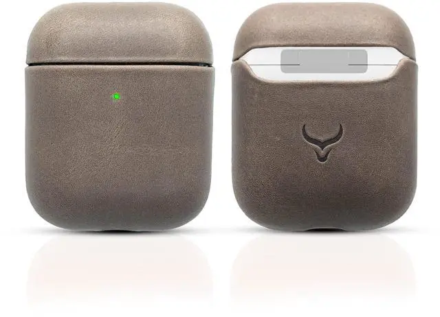 Main image of CRETANBULL Genuine Leather Airpods Case Airpod Case 1st Generation & Airpod Case 2nd Generation Compatible with Magsafe & Supports Wireless Charging Pop Out Your Airpods with Ease (Ash)