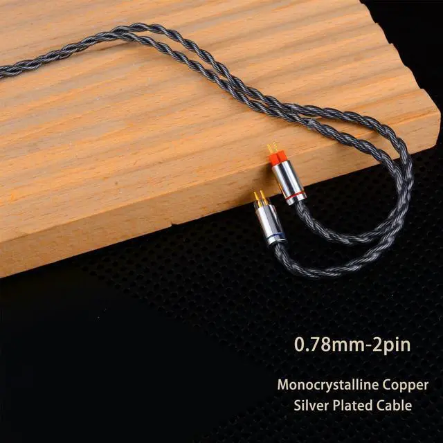 Alt view image 4 of 5 - FAAEAL IEM Cable, 8N Monocrystalline Copper Silver Plated Cords, 1.3m in Ear Monitor Cable for BL03 K&Z ZS10 AS10 AS16 TRN V90 C12 etc 4.4mm Plug(0.78mm-2pin 4.2ft)