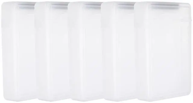 Main image of PATIKIL 6.5" x 4.5" Hard Drive Disk Case, 5Pcs Plastic Hard Disk Storage Box Portable Anti-Static Case for 3.5" External SSD HDD, White