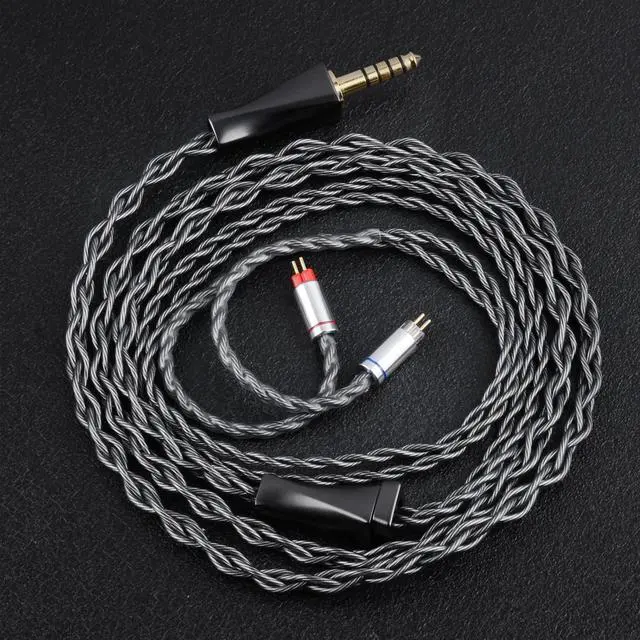 Alt view image 2 of 5 - FAAEAL IEM Cable, 8N Monocrystalline Copper Silver Plated Cords, 1.3m in Ear Monitor Cable for BL03 K&Z ZS10 AS10 AS16 TRN V90 C12 etc 4.4mm Plug(0.78mm-2pin 4.2ft)
