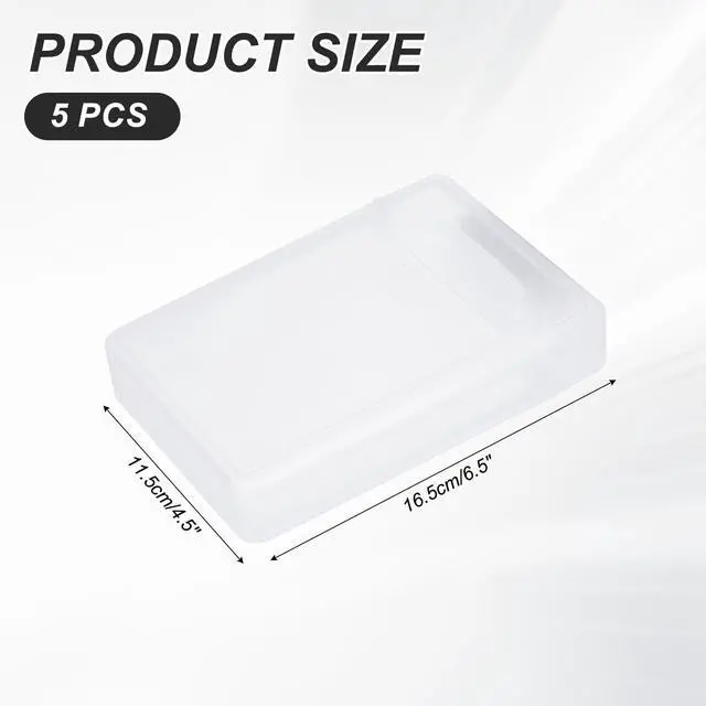 Alt view image 2 of 5 - PATIKIL 6.5" x 4.5" Hard Drive Disk Case, 5Pcs Plastic Hard Disk Storage Box Portable Anti-Static Case for 3.5" External SSD HDD, White