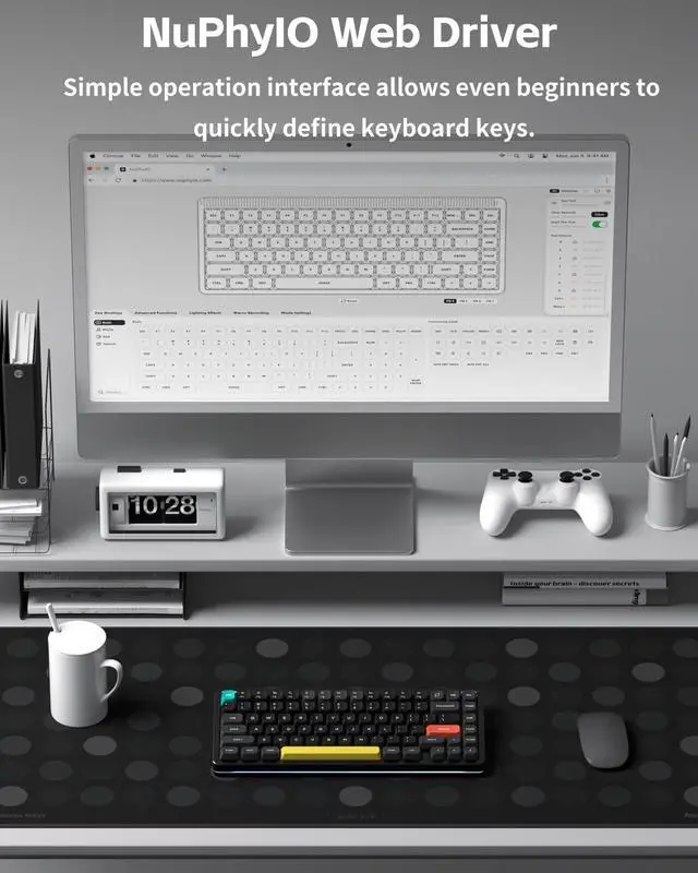 Alt view image 3 of 5 - NuPhy Halo V2 IO Wireless Mechanical Keyboard with PBT Keycaps,Hot Swappable Custom Gaming Keyboard,Aluminum Alloy Frame,RGB Backlit,Gasket Structure,BT5.0/USB-C/2.4GHz Low Latency Office Keybo
