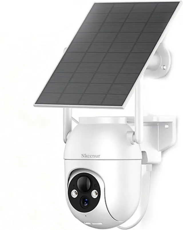 Main image of Nkccnur Solar-Powered Outdoor Security Camera 360 Panoramic Pan-Tilt, Wi-Fi Surveillance Camera Full-Color HD Night Vision, 2.5K HD Resolution Smart PIR Motion Detection