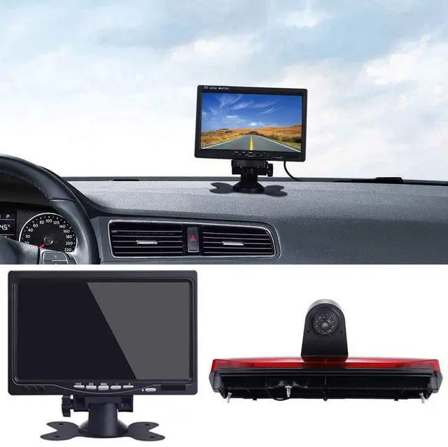 Main image of High Mount Rear Light Lamp Reverse Parking Car Rear View Camera+7 inch LCD Monitor Replacement for Ford Transit Connect 2014-2017 Transporter Business MPV SUV Bus