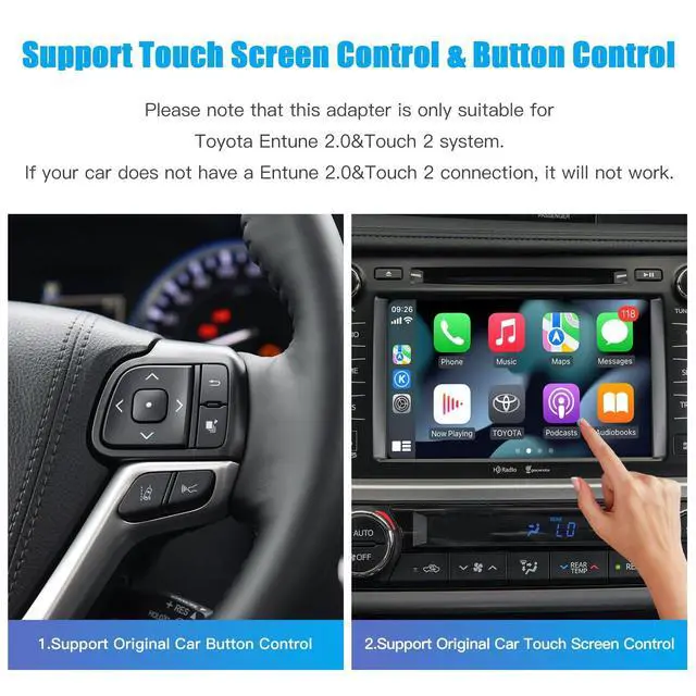 Alt view image 4 of 5 - Wireless Carplay Android Auto Adapter for Toyota with Entune2.0 2014-2019, Fits for Tundra/Highlander/RAV4/Tacoma/Camry/Corolla/Avalon/Prius/CH-R/Sienna (FT-Adapter)
