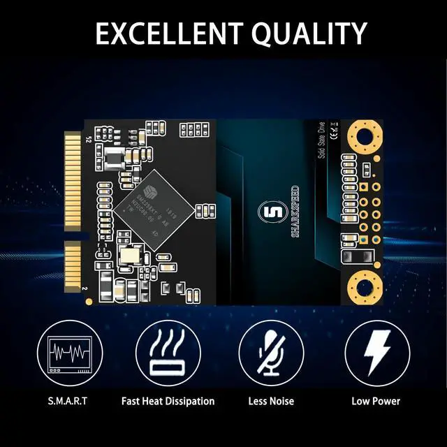 Alt view image 2 of 5 - S SHARKSPEED SSD mSATA 32GB SATA 3 Internal Solid State Drive for Laptop PC Desktop