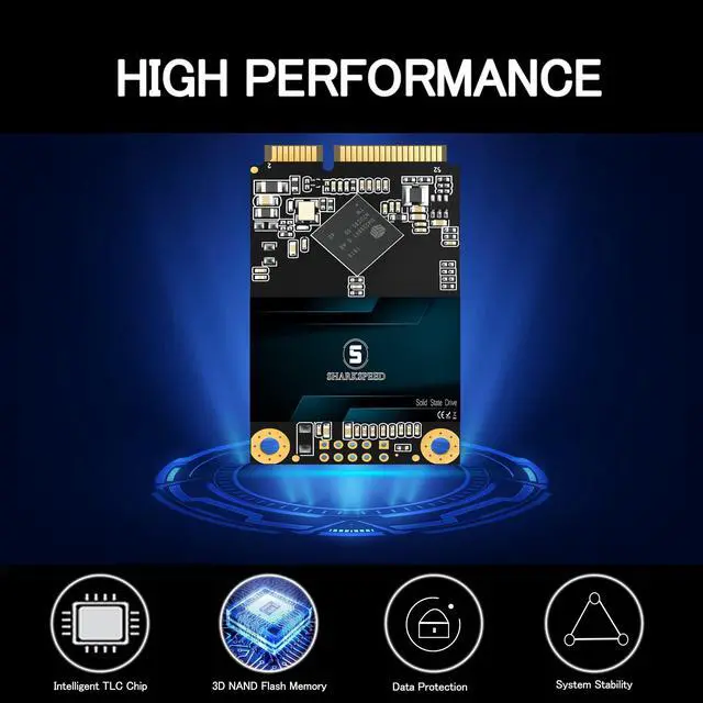 Alt view image 3 of 5 - S SHARKSPEED SSD mSATA 32GB SATA 3 Internal Solid State Drive for Laptop PC Desktop