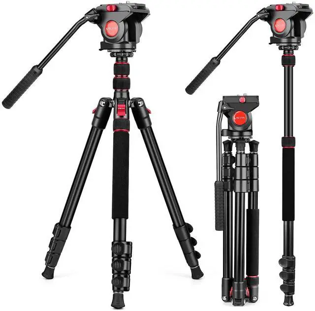 Main image of Victiv Camera Tripod, 72" Video Tripod with Fluid Head, Aluminum Heavy Duty Tripod with Carry Bag, Professional Camera Tripods & Monopods, Compatible with Canon, Sony, DSLR, Camcorder