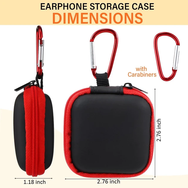 Alt view image 2 of 5 - Paterr 30 Pack Square Earbud Case Pouch Bulk with Clip, Multicolor