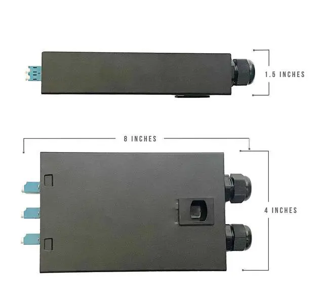 Alt view image 2 of 5 - Fiber Optic Wall Mount Box with LC Couplers for Single Mode & Multimode Fiber Optic Cable. ^^ Fiber Box Enclosure for MPOEs, Network Rooms, and IDF Rooms. (LC 6 Strand OS1/OS2)