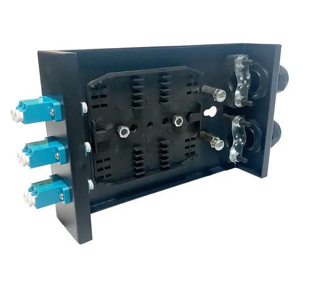 Alt view image 5 of 5 - Fiber Optic Wall Mount Box with LC Couplers for Single Mode & Multimode Fiber Optic Cable. ^^ Fiber Box Enclosure for MPOEs, Network Rooms, and IDF Rooms. (LC 6 Strand OS1/OS2)
