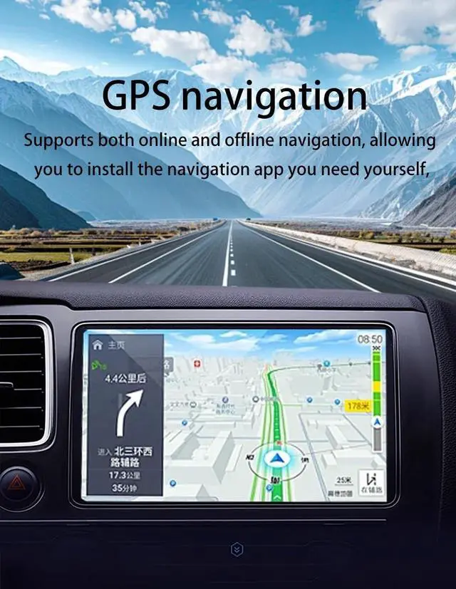 Alt view image 3 of 5 - STAPON 13inch 2k Screen 4+64GB car Android headunit car Stereo Support carplay Android auto Mirror Link Steering Control GPS Navigation Touch Screen