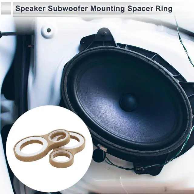 Alt view image 2 of 5 - RATCHROLL 2 Set Universal Speaker Spacer Ring Adapter Dual Rings Waterproof for 2" for 4" Speaker Mounting Spacer Bracket Ring with Acrylic Washers Brown Wood