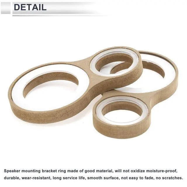 Alt view image 4 of 5 - RATCHROLL 2 Set Universal Speaker Spacer Ring Adapter Dual Rings Waterproof for 2" for 4" Speaker Mounting Spacer Bracket Ring with Acrylic Washers Brown Wood