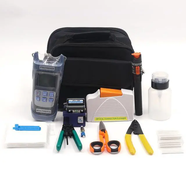 Main image of Duogalia Fiber Termination Tool Kit, 10Km Visual Fault Locator, Optical Power Meter G710A, Fiber Cleaver FC-6S, FTTH Tool Kit for CATV Engineering