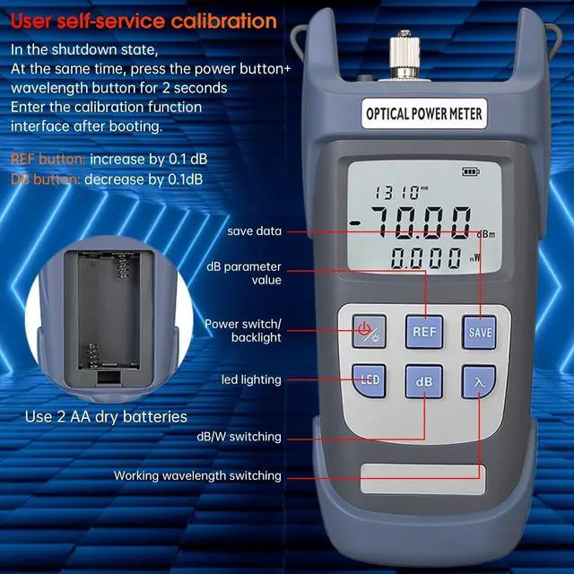 Alt view image 3 of 5 - Duogalia Fiber Termination Tool Kit, 10Km Visual Fault Locator, Optical Power Meter G710A, Fiber Cleaver FC-6S, FTTH Tool Kit for CATV Engineering