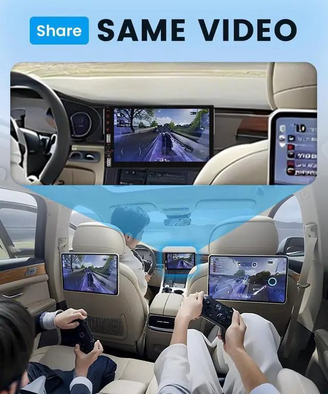 Alt view image 3 of 5 - Car Stereo Single Din Wireless Carplay Android Auto 7'' Touch Screen, Rimoody Car Radio Bluetooth support Online Video and Yo-u Tu-be video, FM, EQ, Type-C, AUX, USB-2, Mirror Link, SWC, Backup