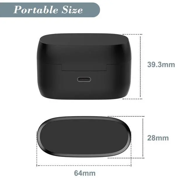 Alt view image 5 of 5 - Charging Case for Jabra Elite 3/4, Replacement Charger Battery Case 590mAh for Jabra Elite 3/4 (Black)
