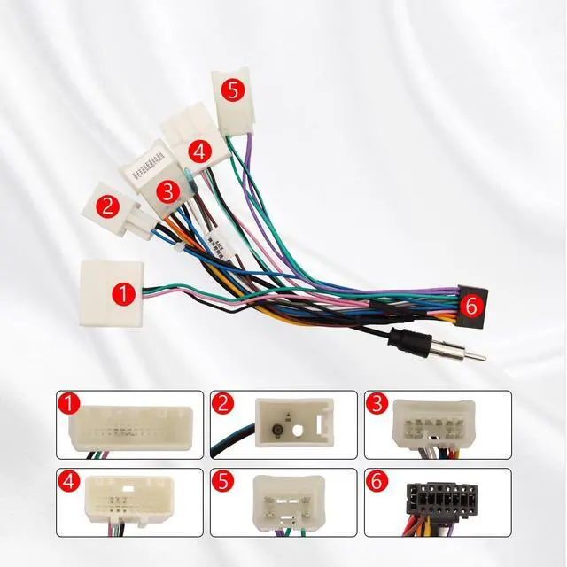 Alt view image 2 of 5 - ViaBecs 16PIN Car Radio Wire Harness for Toyota Camry RAV4 Corolla Tundra Highlander Car Stereo Wire Harness Power Cable Support Android Head Unit Steering Wheel Control