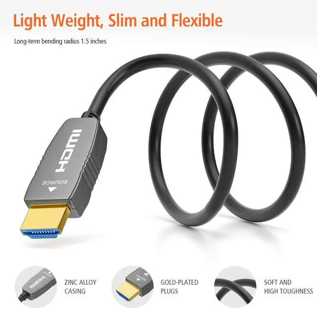 Alt view image 5 of 5 - RUIPRO 8K Fiber Optic HDMI Cable 33 Feet, CL2 Rated 48Gbps 8K60Hz 4K120Hz Dynamic HDR eARC HDCP2.2/2.3 for RTX4080/4090/3080/3090, Xbox S/X, PS5/4, AVR, Projector, LG/Samsung/Sony TV