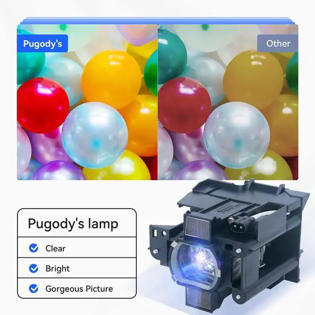 Alt view image 3 of 5 - Pugody DT01471 A+ Quality Replacement Projector Lamp Bulb with Housing for Hitachi CP-WU8460 CP-X8170 CP-WX8265 Maxell MC-X8170 MC-WX8265 MC-WU8461 Projector