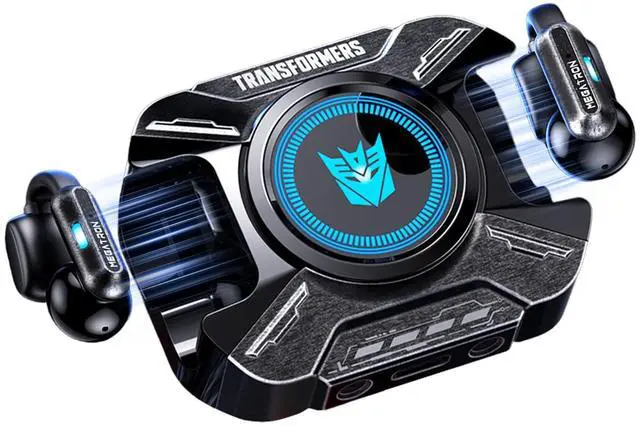 Main image of Transformers Clip-On Earbuds, Open Ear Headphones Wireless Bluetooth (Megatron Black)