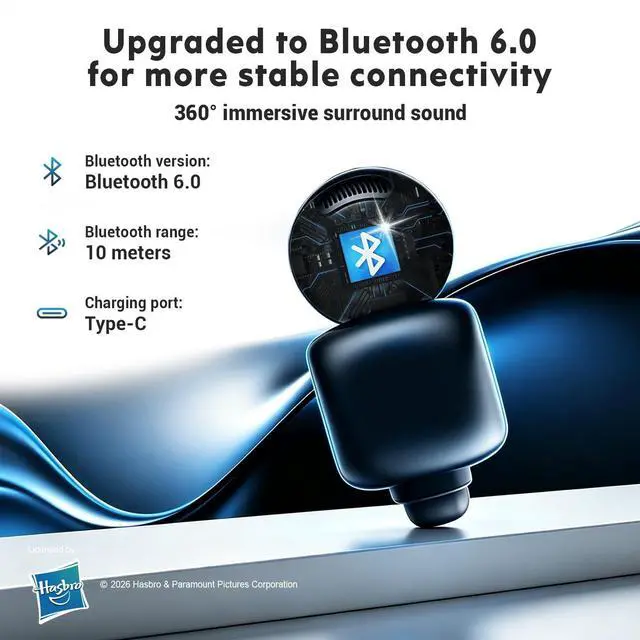 Alt view image 5 of 5 - Transformers Clip-On Earbuds, Open Ear Headphones Wireless Bluetooth (Megatron Black)