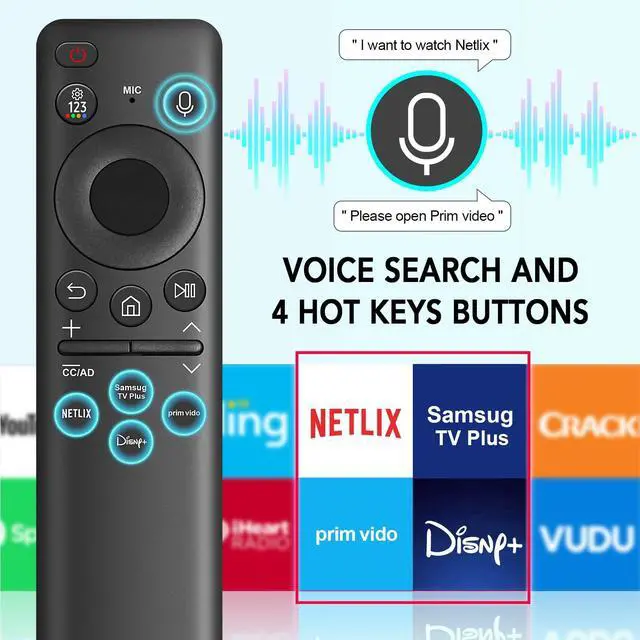 Alt view image 4 of 5 - Seayoo BN59-01432A Solar Frame TV Remote Replacement for Samsung Smart TV with Voice Bluetooth Rechargeable Solar Cell, Compatible with Samsung 2020 to 2025 Neo LED 4K Ultra HD TV Solar Re