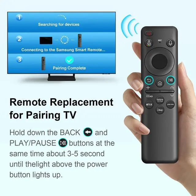 Alt view image 5 of 5 - Seayoo BN59-01432A Solar Frame TV Remote Replacement for Samsung Smart TV with Voice Bluetooth Rechargeable Solar Cell, Compatible with Samsung 2020 to 2025 Neo LED 4K Ultra HD TV Solar Re