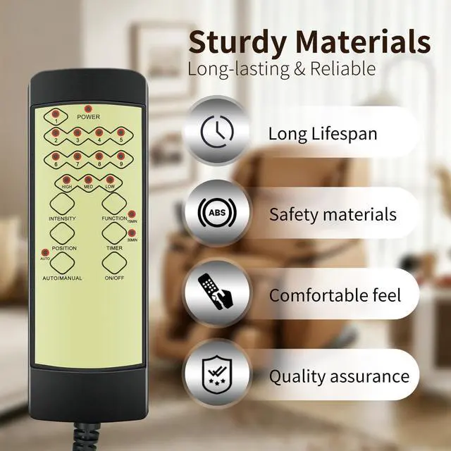 Alt view image 3 of 5 - ZWP Replacement Remote Control for Vinsetto 6 Point Massage Chair CA921-171V810231