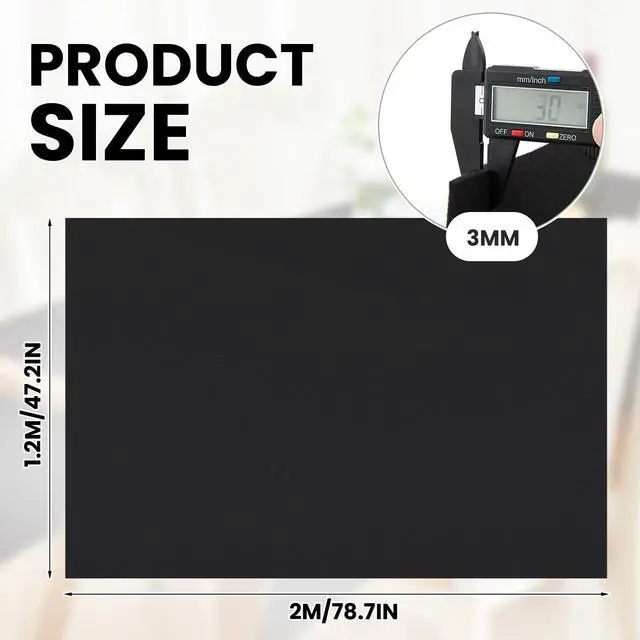 Alt view image 2 of 5 - Nuanchu 78.7 x 47.2 Inch Black Underfelt Carpet for Speaker Sub Box, RV, Boat, Marine, Auto, Truck, Car Trunk, Door Liner, Desk