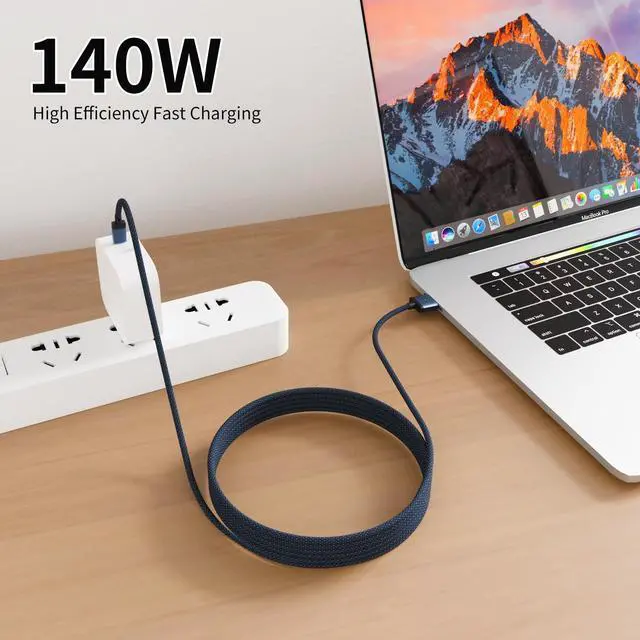 Alt view image 3 of 5 - Tciogrxp 140W USB-C to Magnetic 3 Cable (6.6ft), Fast Charging for MacBook Air (15''/13'' M4 2025, M3 2024, M2 2023, M2 2022), Pro (16"/14" 2024/2023/2021) Blue