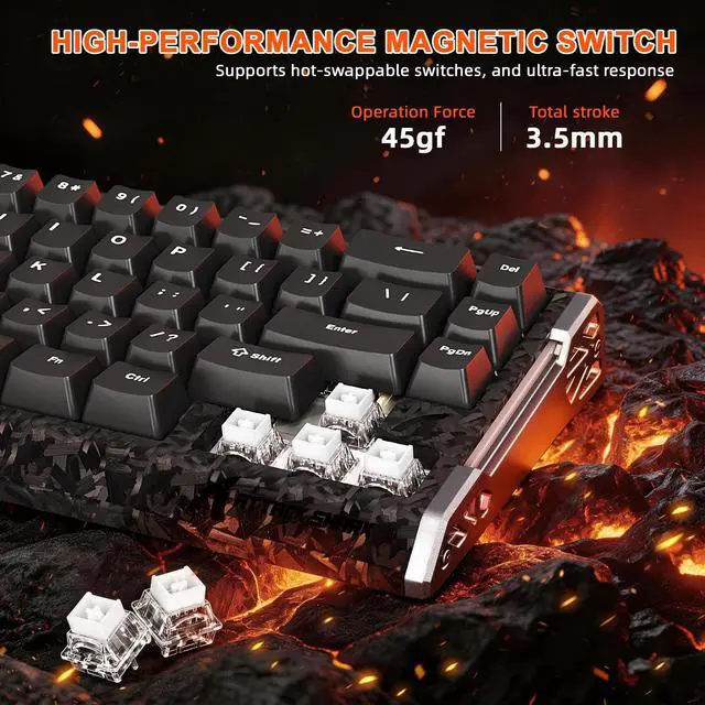 Alt view image 2 of 5 - ATTACK SHARK R68HE&R5 Ultra 8K Gaming Keyboard and Mouse Combo,Hall Effect Magnetic Wired Keyboard,39g Ultralight Carbon Diber Wireless Gaming Mouse 42K DPI,RGB Light,Web Diver for Win/Mac,Blac