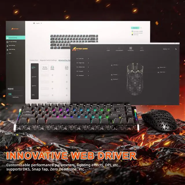 Alt view image 5 of 5 - ATTACK SHARK R68HE&R5 Ultra 8K Gaming Keyboard and Mouse Combo,Hall Effect Magnetic Wired Keyboard,39g Ultralight Carbon Diber Wireless Gaming Mouse 42K DPI,RGB Light,Web Diver for Win/Mac,Blac