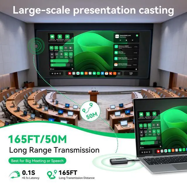 Alt view image 3 of 5 - Biaze USB C Wireless HDMI Transmitter and Receiver2026 Upgrade ModelWirelessly cast Your Phone or Laptop Screen to a DisplayPlug and Play, no downloads or Complex Setup Required
