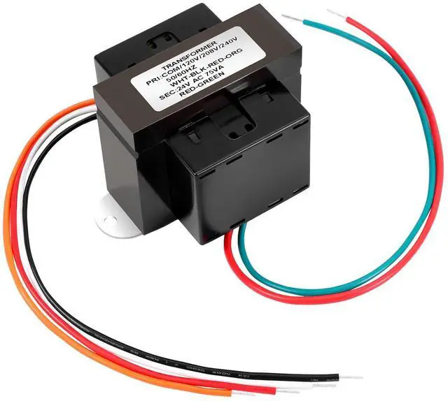 Main image of Control Transformer 24V 75VA, Multi-Tap 120/208/240V to 24VAC Industrial Power Transformer with Foot Mount for HVAC Furnace, Relays, and Gas Valves
