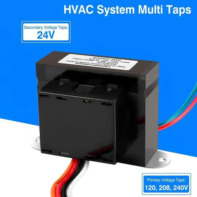 Alt view image 2 of 5 - Control Transformer 24V 75VA, Multi-Tap 120/208/240V to 24VAC Industrial Power Transformer with Foot Mount for HVAC Furnace, Relays, and Gas Valves