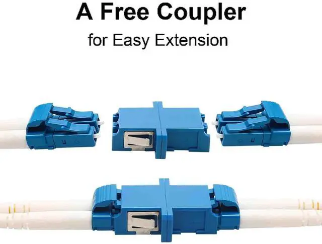 Alt view image 5 of 5 - LUWWZLX 50M(164ft) LC to LC Fiber Optic Cable, Single-Mode Duplex 9/125m OS2 1G/10G Patch Cord, 2.0mm LSZH Jacket, with LC Adapter Coupler