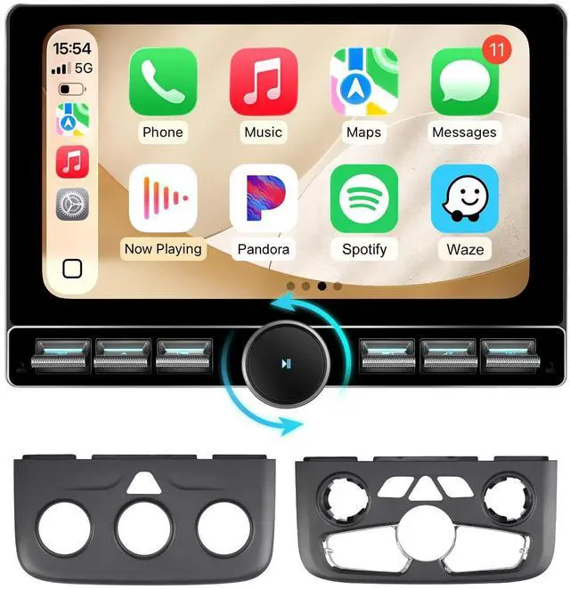 Main image of 10" QLEDAndroid 13 Car Stereo for Dodge Ram 1500 2500 3500 (2013-2018)- Wireless CarPlay Android Auto with Physical Volume Knob Keybutton, Support Manual & Auto AC (Both Frames Included) 4G+64G